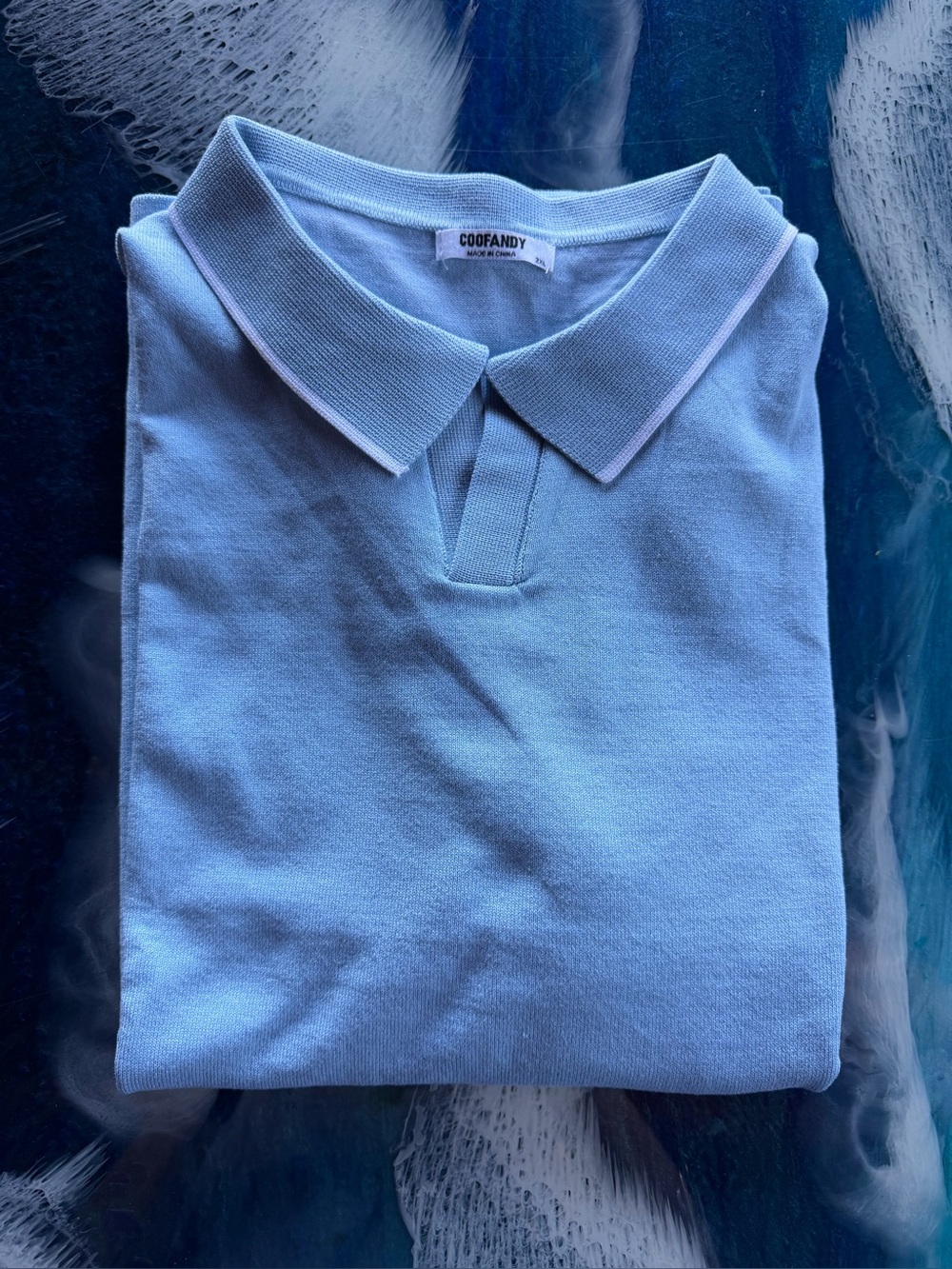 Coofandy Men’s Light Blue Polo Shirt - Soft Knit Collar 2XL NEW no tags BUNDLE